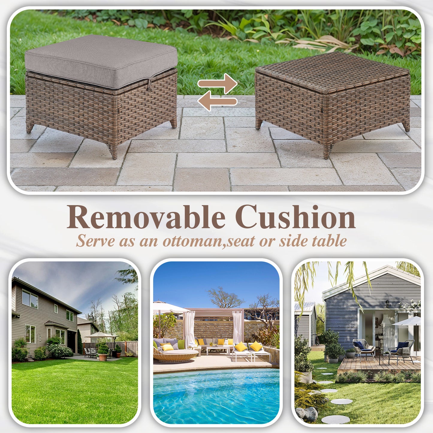 Outdoor Ottoman, DAR Series