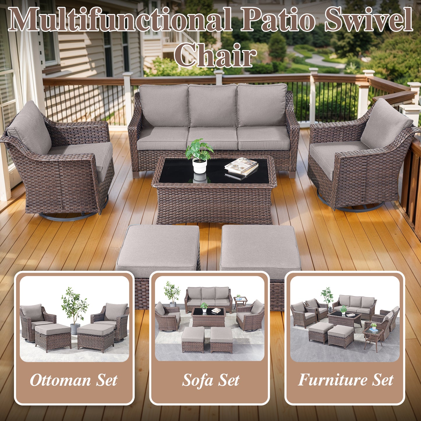 Outdoor Swivel Glider Chairs, DAR Series