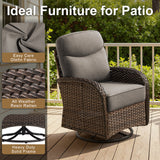 Premium 10-Piece Swivel Chair Patio Set – Deep 6" Cushions & Ottomans for Flexible Outdoor Lounging, ND Series - Belord