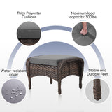 Premium 10-Piece Swivel Chair Patio Set – Deep 6" Cushions & Ottomans for Flexible Outdoor Lounging, ND Series - Belord