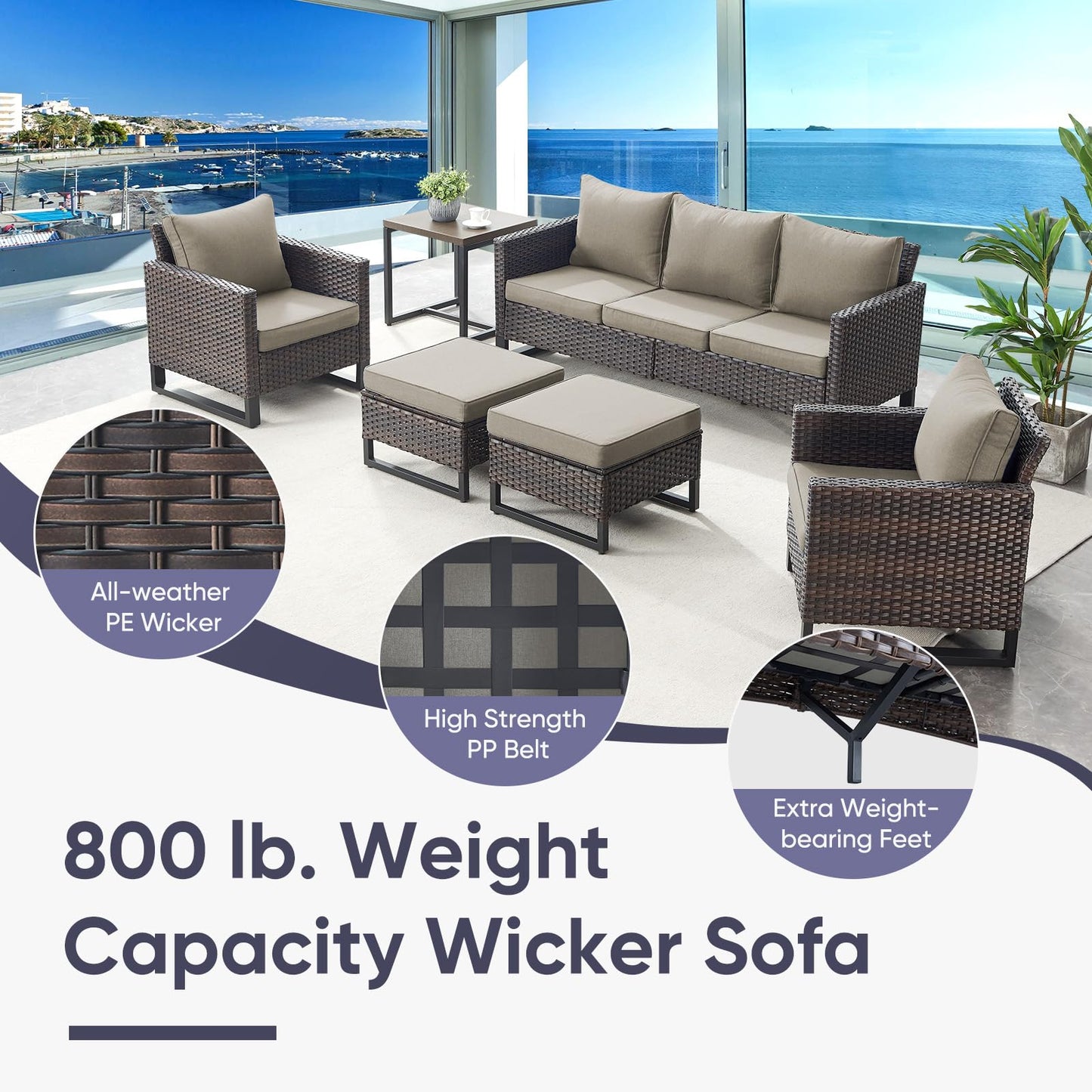 Outdoor Wicker Sofa, GRS Series - B2B Wholesale