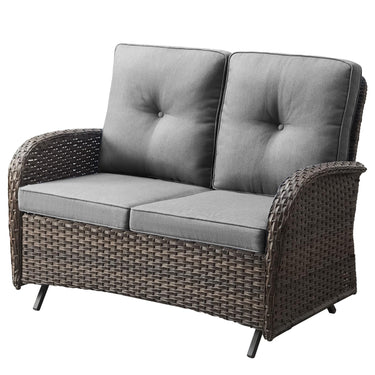 Outdoor Wicker Glider Loveseat, NDS Series - Belord