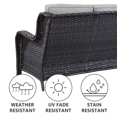 Patio Conversation Set 7-Piece with Sofa, Glider Loveseat, Swivel Glider Chairs, Ottoman and Coffee Table, NTC Series - Belord
