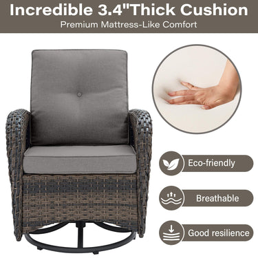 Save 50% - Swivel Glider Chairs Set with Side Table, NDS Series - Belord