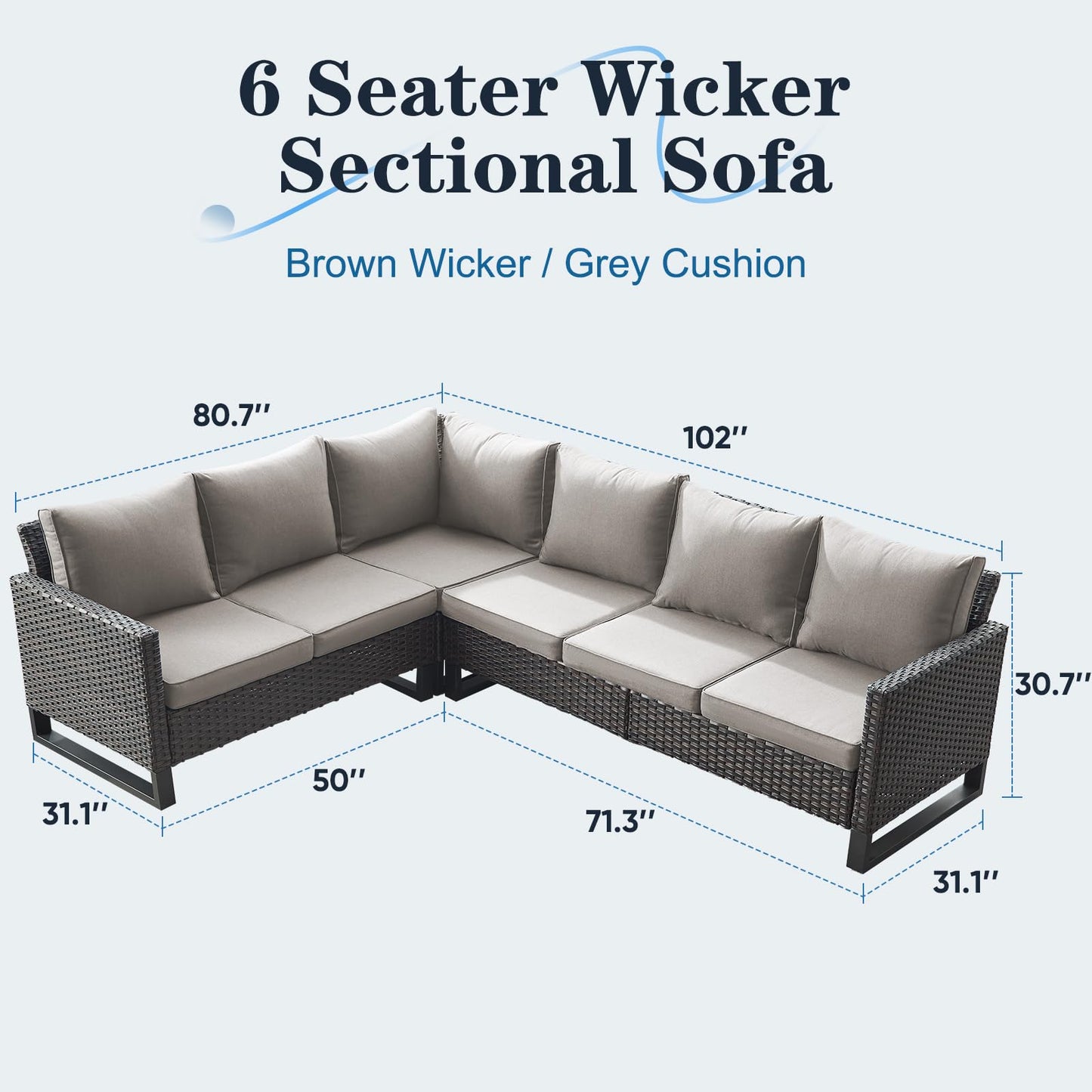 Save 40% - 6-Piece Large Sectional, GRS Series