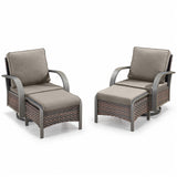 Patio Conversation Set 4-Piece with 2 Swivel Glider Chairs, 2 Ottoman, HW Series - Belord