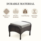 Patio Conversation Set 6-Piece with Glider Loveseat, Rocking Chairs, Side Table, and Ottoman, NDS Series - Belord