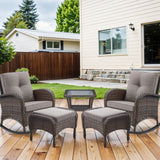 Rocking Chairs Set with Side Table and Ottoman, NDS Series - Belord
