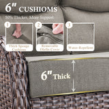 3-Piece All-Weather Wicker Sectional Sofa – 6" Ultra-Thick Cushions & Ottomans, NT Series - Belord