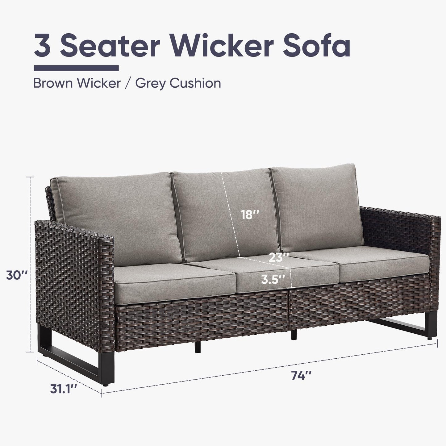 Outdoor Wicker Sofa, GRS Series - B2B Wholesale