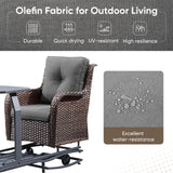 Belord 2-Person Outdoor Wicker Glider Loveseat with Integrated Side Table & Cushioned Seats, NTC Series - Belord