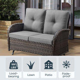 Outdoor Wicker Glider Loveseat, NDS Series - Belord