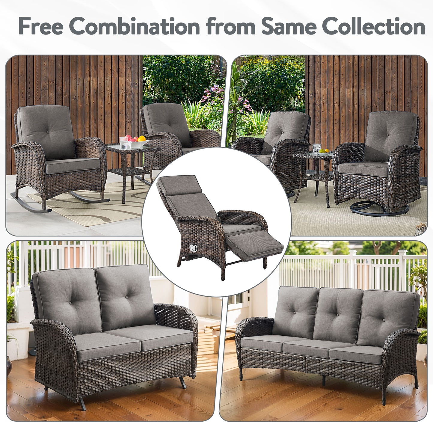 Outdoor 108° to 155° Adjustable Chaise Longue 1 PC, NDS Series