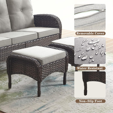 Outdoor Wicker Ottoman, NDS Series - Belord