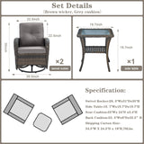Save 50% - Swivel Glider Chairs Set with Side Table, NDS Series - Belord