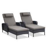 2-PC Outdoor Poolside 5-Position Adjustable Chaise Longue, NTC Series - Belord