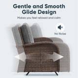 Outdoor Wicker Glider Loveseat, NDS Series - Belord