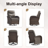 Premium 10-Piece Swivel Chair Patio Set – Deep 6" Cushions & Ottomans for Flexible Outdoor Lounging, ND Series - Belord