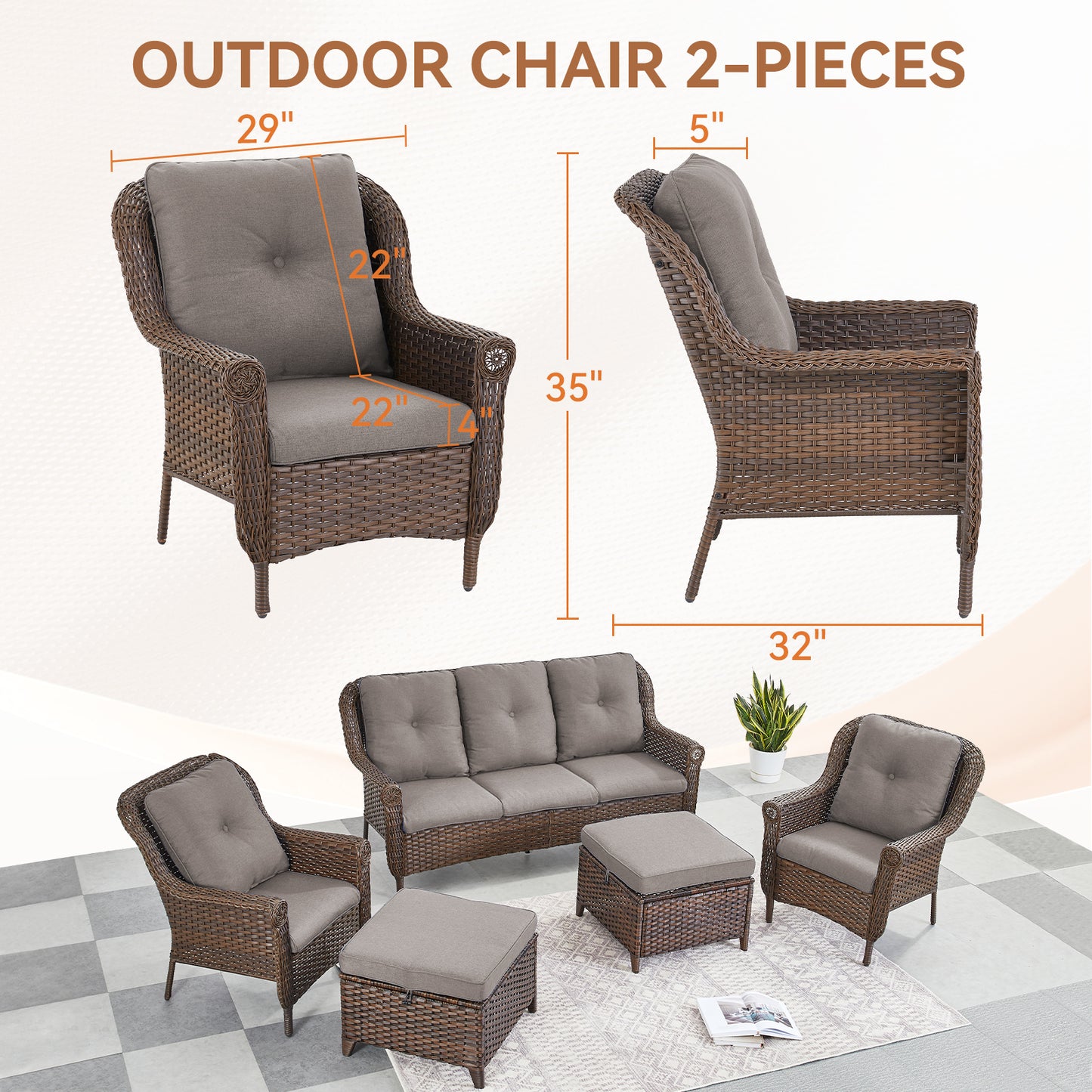 Outdoor Patio Chairs, FL Series