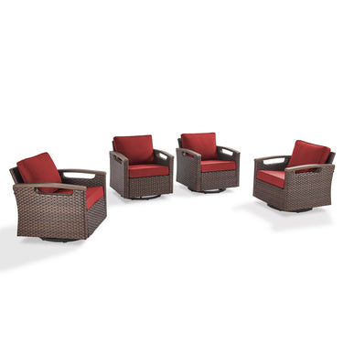 Luxury 4-Piece Patio Furniture Set with Swivel Rocking Chairs - Heavy Duty All-Weather PE Wicker, BBR Series - Belord