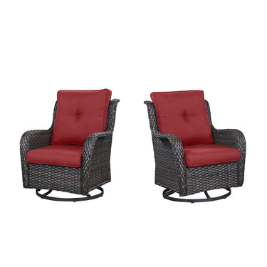 Outdoor 2PC PE Rattan Swivel Glider Chairs, NTC Series - Belord