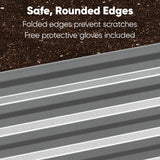 Dark gray Belord galvanized raised garden bed with 8x4x2 ft dimensions, outdoor metal planter showing soil capacity and sturdy construction.