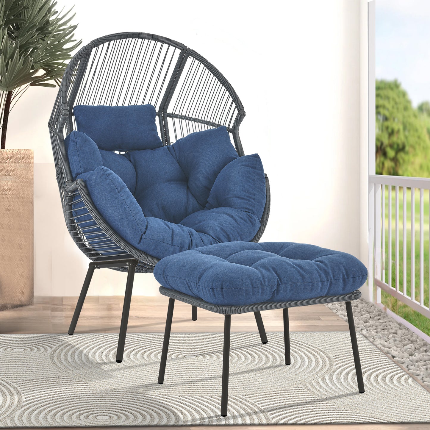 Save 60% - Egg Chair Set with Ottoman