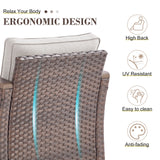 BBR Series 2-Piece Patio Chairs - PE Wicker with Thick Cushions & Metal Frame - Belord