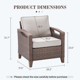 BBR Series 2-Piece Patio Chairs - PE Wicker with Thick Cushions & Metal Frame - Belord