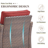 BBR Series 2-Piece Patio Chairs - PE Wicker with Thick Cushions & Metal Frame - Belord