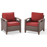 BBR Series 2-Piece Patio Chairs - PE Wicker with Thick Cushions & Metal Frame - Belord