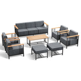 Belord 8-piece outdoor patio furniture set with thick cushions from the BINGLI Series, includes chairs and table for outdoor comfort.