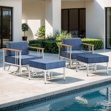 Belord 4-piece patio set with two swivel chairs and two ottomans from the BINGLI Series, ideal for outdoor conversation.