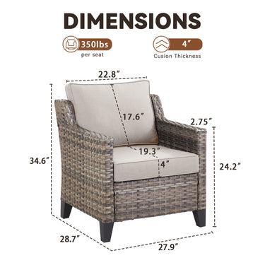 Belord 2-piece patio chairs set with all-weather wicker and thick cushions, ideal for outdoor seating and relaxation.