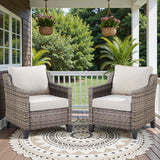 Belord 2-piece patio chairs set with all-weather wicker and thick cushions, ideal for outdoor seating and relaxation.