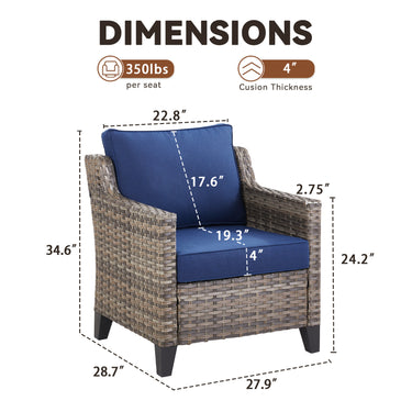 Belord 2-piece patio chairs set with all-weather wicker and thick cushions, perfect for outdoor seating and relaxation.