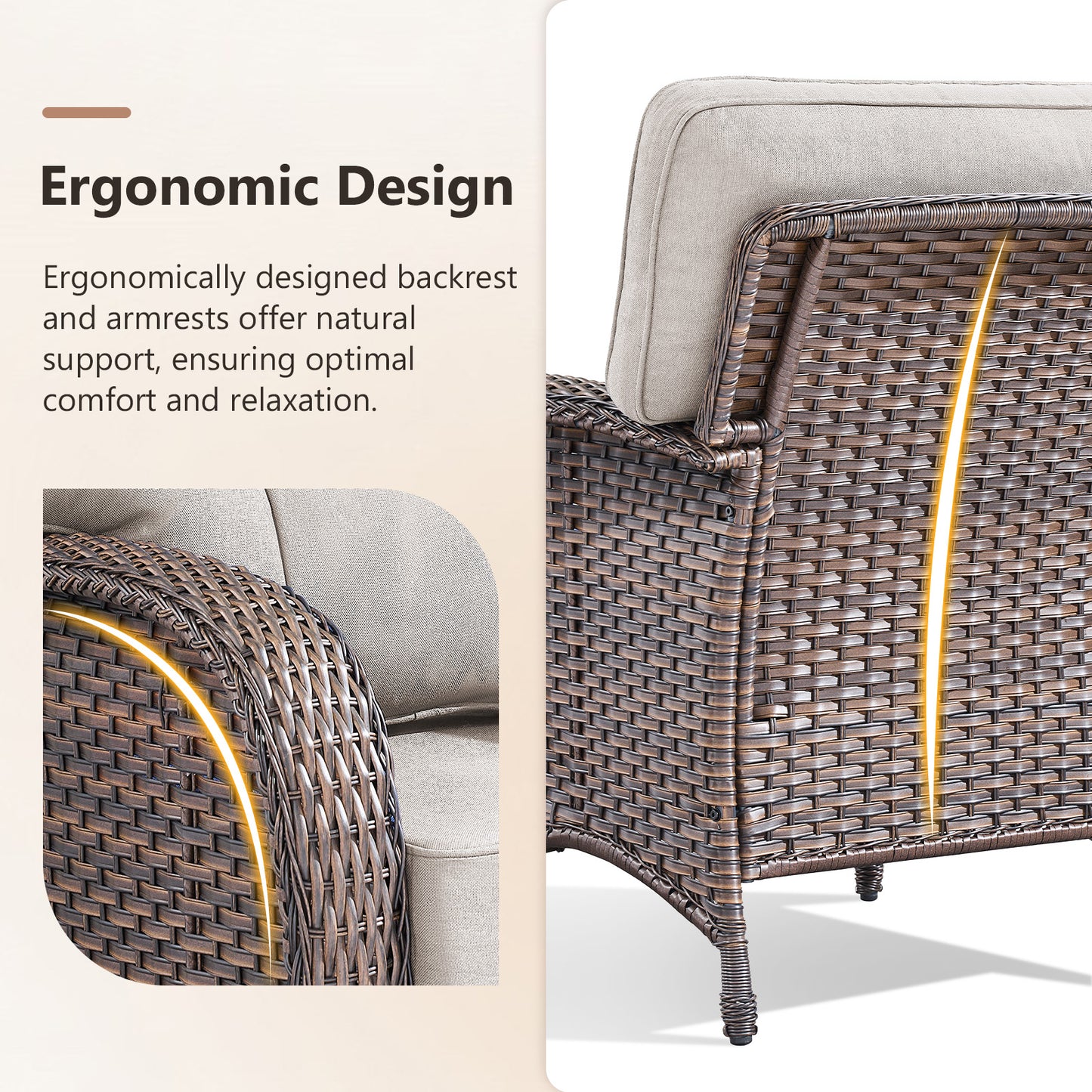 Premium Outdoor Patio Chairs (Set of 2) – Wide T-Back Design & 5" Thick Cushions, T Series