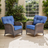 Premium Outdoor Patio Chairs (Set of 2) – Wide T-Back Design & 5" Thick Cushions, T Series - Belord
