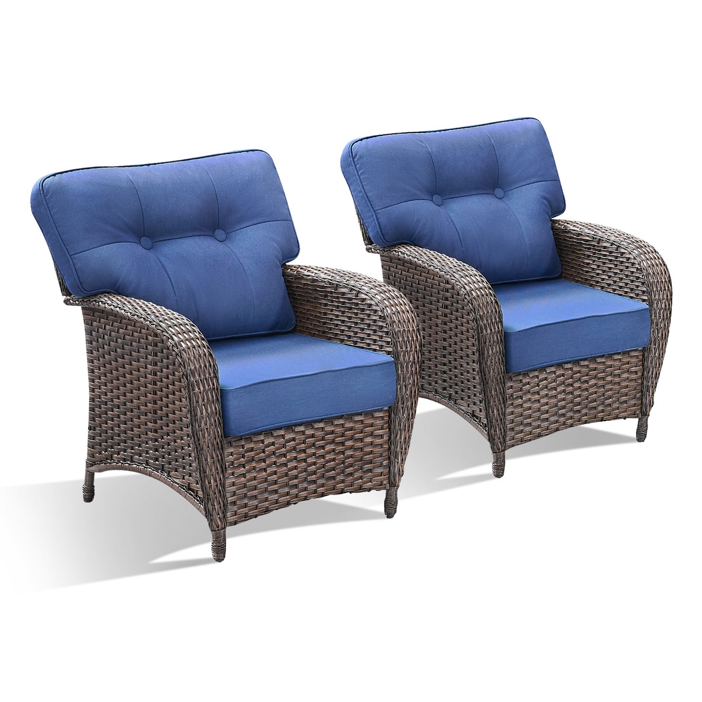 Premium Outdoor Patio Chairs (Set of 2) – Wide T-Back Design & 5" Thick Cushions, T Series