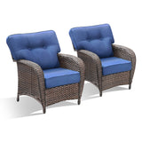 Premium Outdoor Patio Chairs (Set of 2) – Wide T-Back Design & 5" Thick Cushions, T Series - Belord