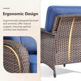 Premium Outdoor Patio Chairs (Set of 2) – Wide T-Back Design & 5" Thick Cushions, T Series - Belord