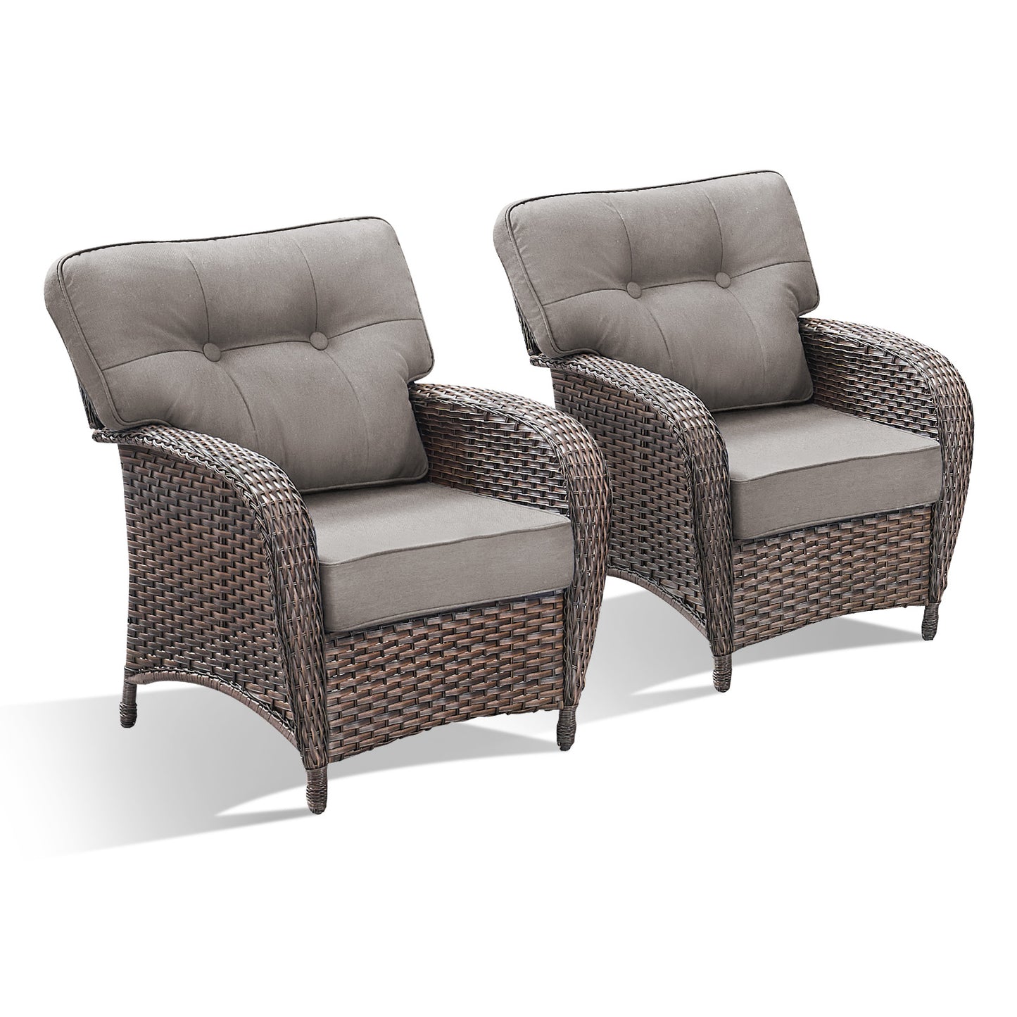 Premium Outdoor Patio Chairs (Set of 2) – Wide T-Back Design & 5" Thick Cushions, T Series