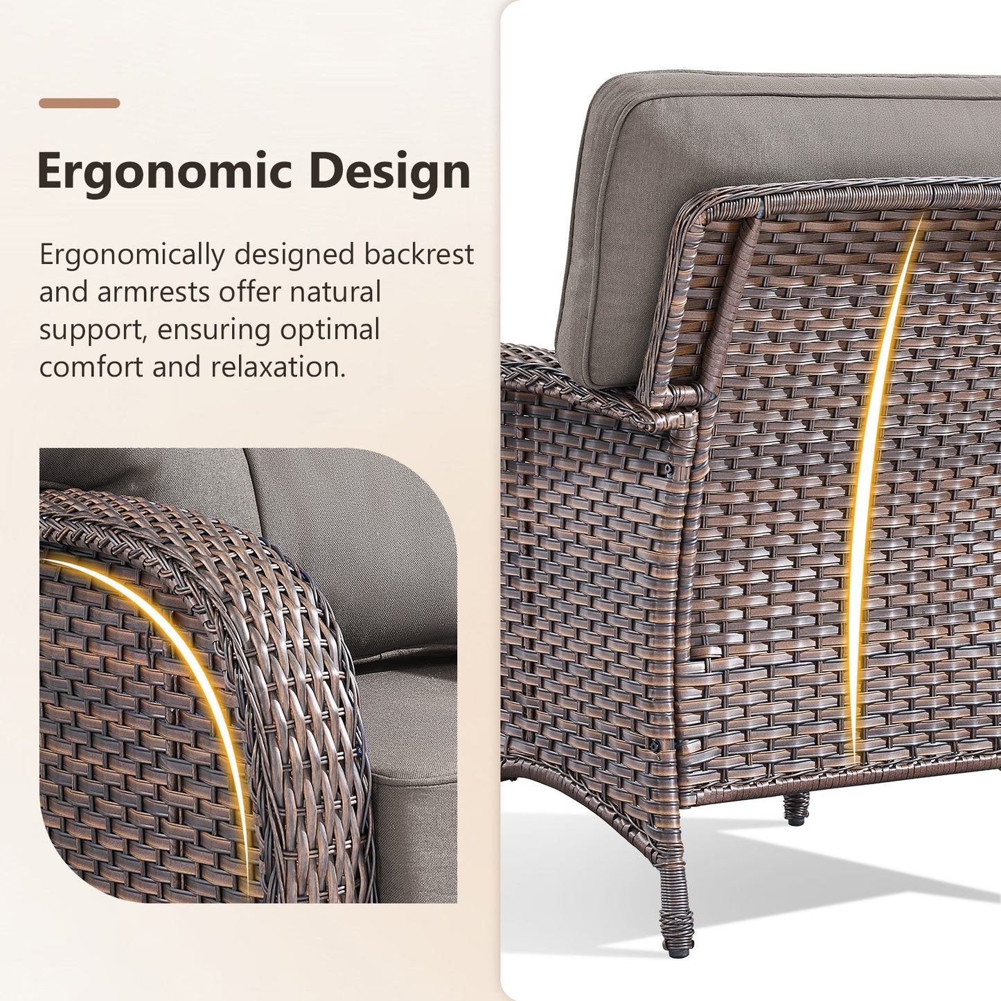 Premium Outdoor Patio Chairs (Set of 2) – Wide T-Back Design & 5" Thick Cushions, T Series