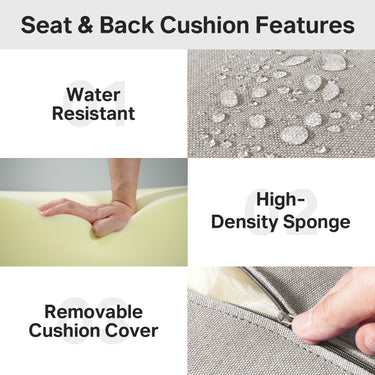 Set of 6 Belord outdoor chair cushions, 24x24x6 inches, water-resistant patio cushions for rattan chairs and outdoor seating.