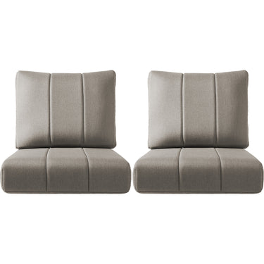 Set of 2 Belord luxury outdoor chair cushions, 24x24x6 inches, water-resistant fabric for patio rattan, dining, and sectional seats.