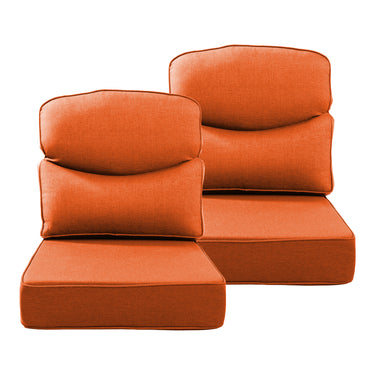 Belord patio deep seat cushion with 6-inch thickness, 24x24 inches, olefin fabric, removable cover, in multiple colors.