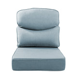 Belord patio deep seat cushion with 6-inch thickness, 24x24 inches, Olefin fabric, removable cover, in beige color.