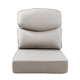 Belord patio deep seat cushion, 6-inch thick, 24x24 inches, Olefin fabric with removable cover in various colors.