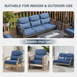 Belord Deluxe 6-inch thick deep seat patio cushions set with high-density sponge and fade-resistant removable covers, outdoor furniture comfort