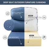 Belord Deluxe 6-inch thick deep seat patio cushions set with high-density sponge and fade-resistant removable covers.